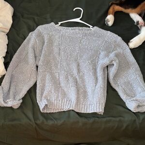 Elegant Light Gray Knit Sweater